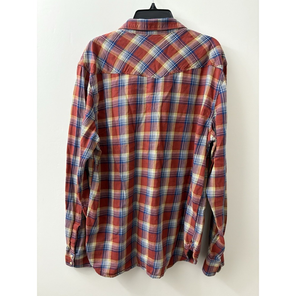 Lucky Brand Snap Button Up Women's‎ Med Western Classic Fit Red Plaid w/ Pockets - Picture 11 of 11